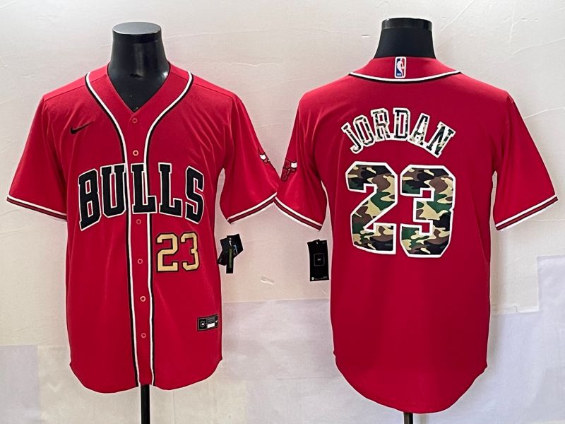 Men 2025 Chicago Bulls 23 Jordan Camo Red Joint Name Nike NBA Jersey style 1